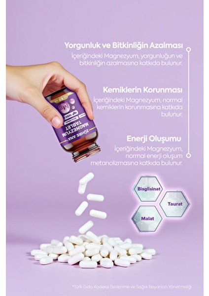 Magnezyum Bisglisinat, Taurat, Malat 60 Tablet modelleri