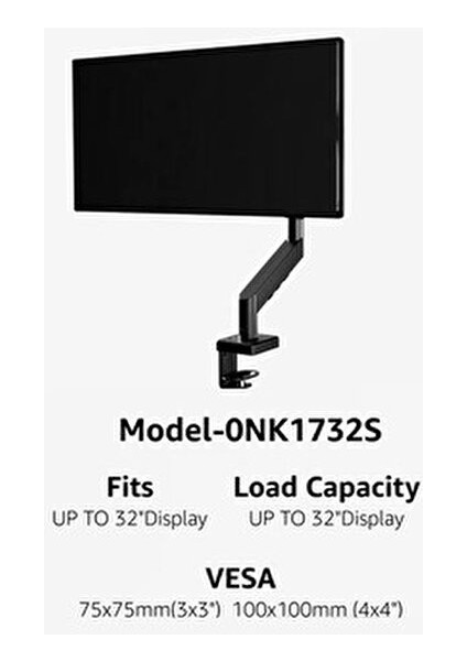 Onk Vesa 2025 Yüksek Dönüş Kabiliyetli 32'' Inch Monitör Standı 8kg Kapasiteli modelleri