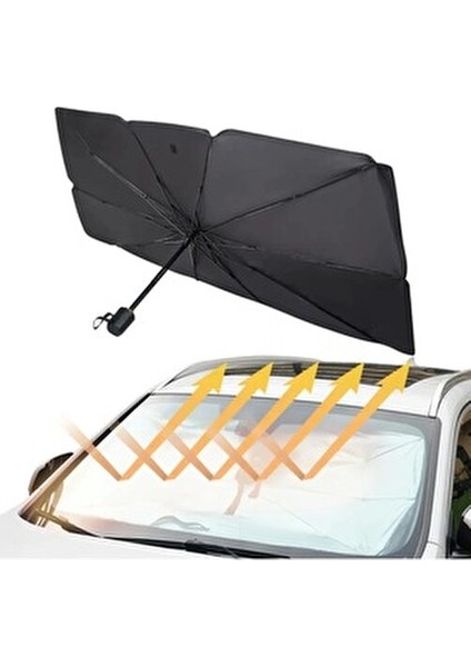 Oto Araba Güneşlik Şemsiye Tip Ön Cam Güneş Önleyici Katlanabilir 140CM x 75CM fırsatları