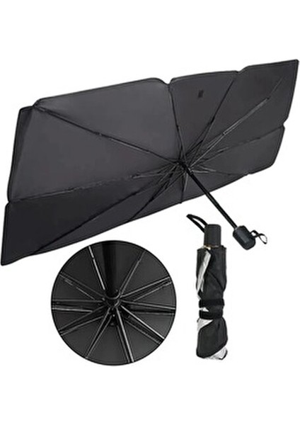 Oto Araba Güneşlik Şemsiye Tip Ön Cam Güneş Önleyici Katlanabilir 140CM x 75CM indirimleri