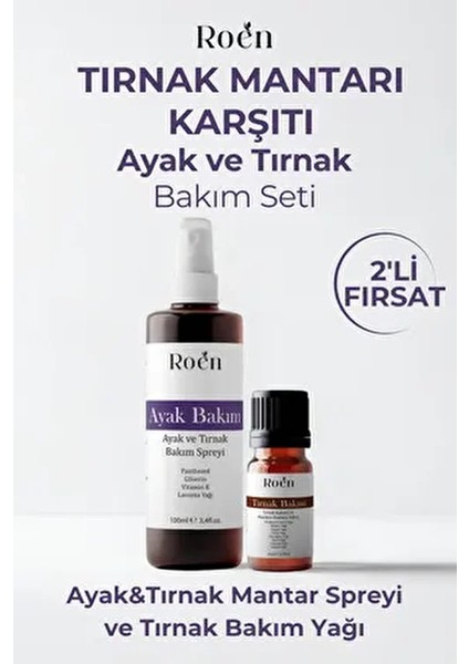 Ayak ve Tırnak Mantar Bakım Seti, Ayak ve Tırnak Bakım Spreyi, Tırnak Bakım Yağı