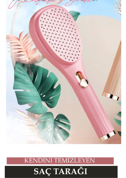 Geri Çekilebilir Kendini Temizleyebilen Hacimli Saçlar Için Masaj Özellikli Islak / Kuru Saç Tarağı