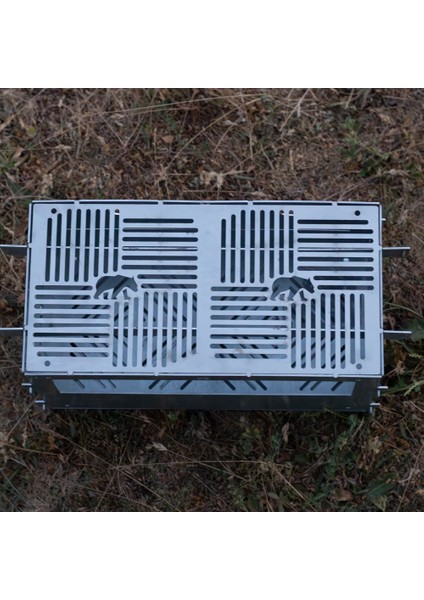 Kamp Ayısı® Pyrowide™ Geniş Katlanır Metal Ateş Kutusu - 2mm Gri Galvaniz Çelik, Çantalı, 39.5 x 26.5 x 21 cm