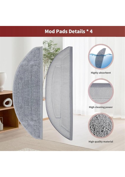 Roborock S8 Maxv Ultra Robot Süpürge Aksesuarları Kiti Için Yedek Parçalar Ana Yan Fırça Hepa Filtreler Paspas Bezi (Yurt Dışından) modelleri