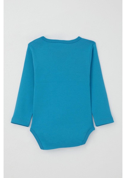 Erkek Bebek Çıtçıtlı Zıbın Body Mutlu Dinozor Baskılı 9 Ay-3 Yaş, Mavi fiyatları