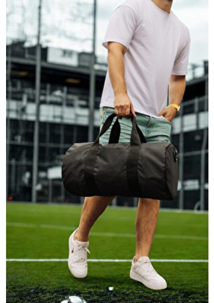 Siyah Renk Silindir Spor Çantası - Antreman Çantası- Gym Çantası -Fitness Çantası