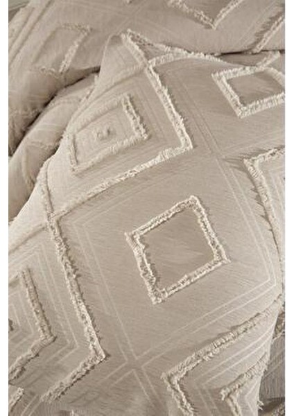 Samira 3 Parça Çift Kişilik Pike Takımı Bej indirimleri