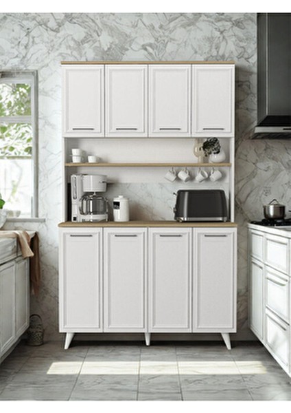 Potter 4 Kapaklı Mutfak Dolabı Kahve Köşesi Çok Amaçlı Dolap Beyaz - Rota 120 cm fiyatları