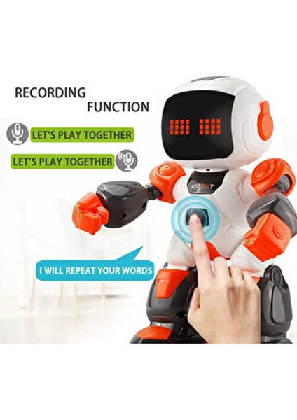 Uzaktan Kumandalı Işıklı Sesli Ses Kaydı Yapan Yürüyen Robot ( Görsel Videolu ) indirimleri