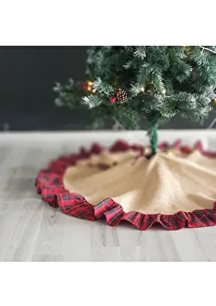 Yılbaşı Çam Ağacı Örtüsü, Dokuma Ekose 60 cm