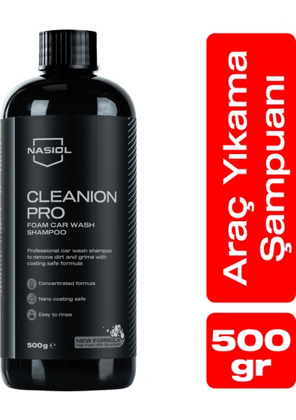 Cleanion Pro Yoğun Köpüklü Konsantre Araç Yıkama Şampuanı-25 Yıkama-500gr-Fırçasız Oto Yıkama