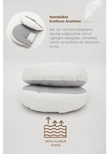 Hamile Uyku Yastığı , Ayarlanabilir, Bel , Emzirme ve Oturma Destek Yastığı, Gri fırsatları