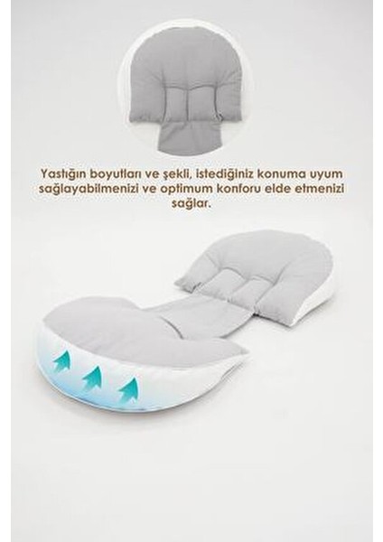 Hamile Uyku Yastığı , Ayarlanabilir, Bel , Emzirme ve Oturma Destek Yastığı, Gri indirimleri