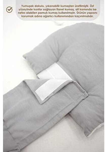 Hamile Uyku Yastığı , Ayarlanabilir, Bel , Emzirme ve Oturma Destek Yastığı, Gri