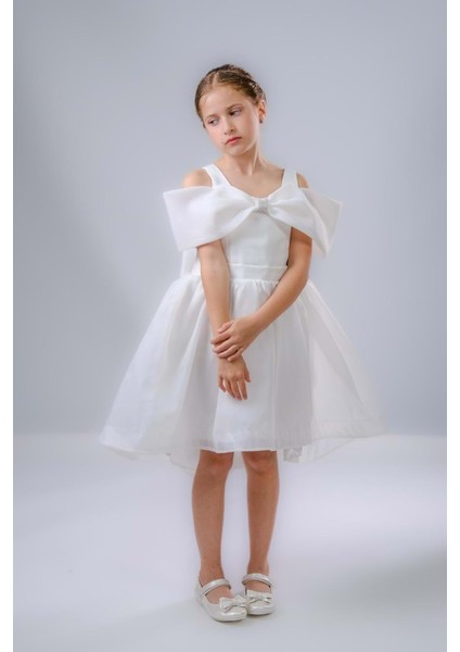 Kız Çocuk Taş Fiyonklu Isalon Elbise M00763 fiyatları