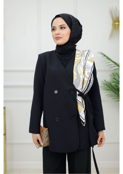 Kadın Blazer Ceket Düğme Kapama ve Kuşak Kapama Detaylı modelleri