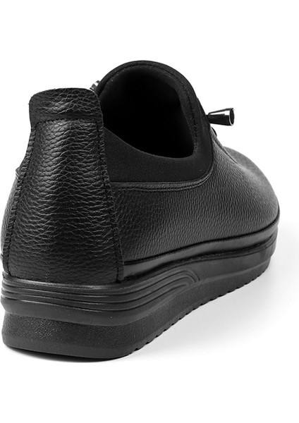 Kadın Siyah Ortopedik Desenli Anne Ayakkabısı - Rahat Kaymaz Taban, Bağcıklı Günlük Yürüyüş Ayakkabısı indirimleri