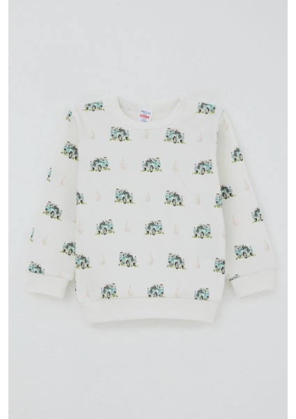 Erkek Bebek Pijama Takımı Omuzdan Patlı Macera Temalı Küçük Kaşif 4 Ay-1 Yaş, Ekru fiyatları