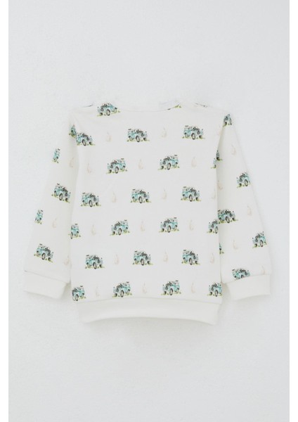 Erkek Bebek Pijama Takımı Omuzdan Patlı Macera Temalı Küçük Kaşif 4 Ay-1 Yaş, Ekru fırsatları