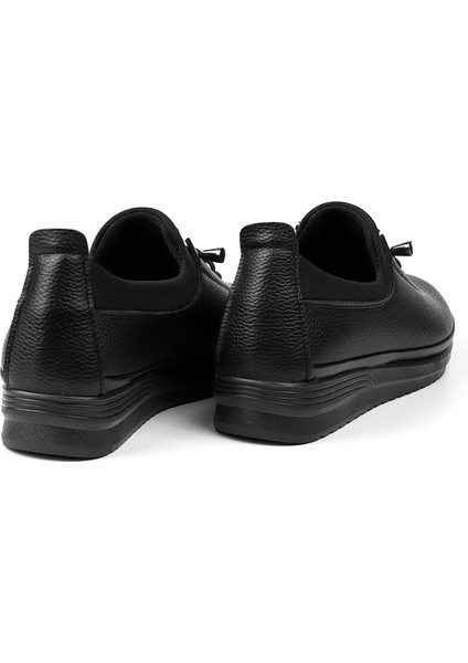 Kadın Siyah Ortopedik Desenli Anne Ayakkabısı - Rahat Kaymaz Taban, Bağcıklı Günlük Yürüyüş Ayakkabısı fiyatları
