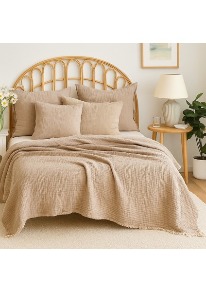 HB&Victory Müslin 6 Katlı %100 Pamuk Yorgan Vizon Renk Tek Kişilik 170X260 Cm. indirimleri