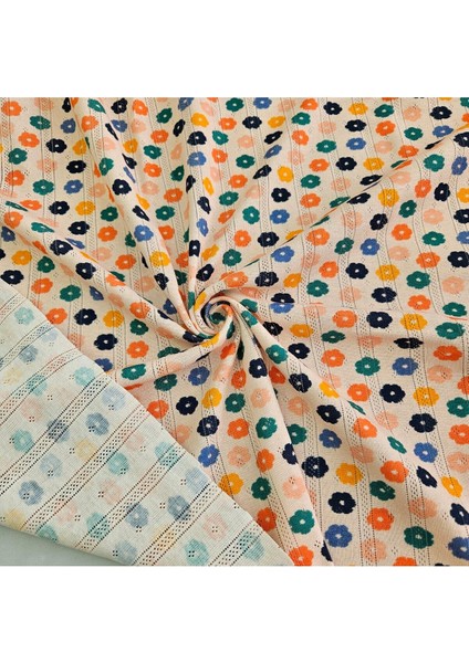 Desenli Delikli Pointelle Ribana Kumaş | 100% Pamuk | Desen 17