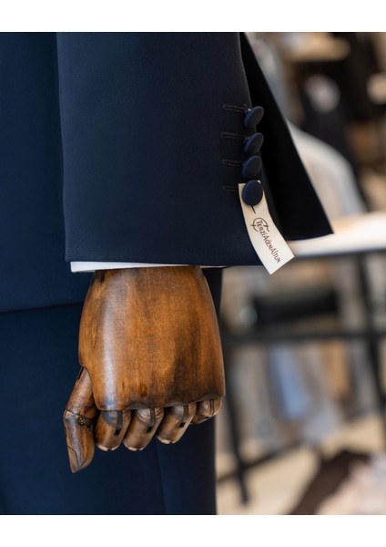 Italyan Stil Kruvaze Ceket Pantolon Takım Elbise Lacivert T14390 fırsatları