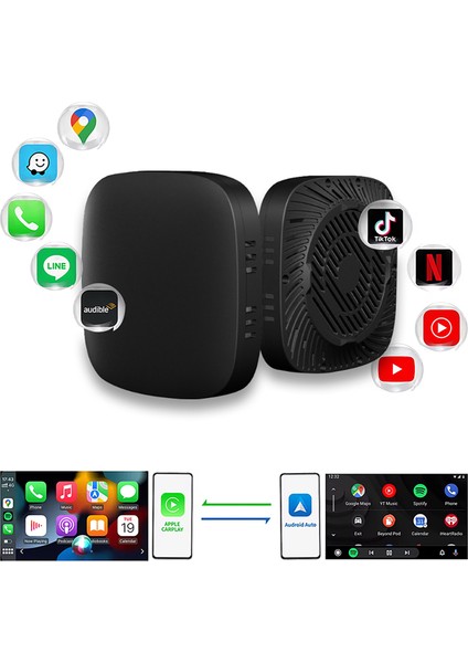 Kablosuz Carplay & Android Auto Akıllı Multimedya Kutusu – Android Tabanlı 2 GB Ram + 32 GB Rom Aı Box | Dual-Band Wi-Fi (2.4 Ghz & 5 Ghz) & Bluetooth ile Tak Çalıştır | indirimleri