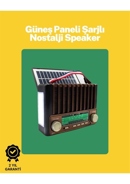 KTF-1428 Solar Panel Destekli Şarjlı Bluetooth Hoparlör – Fm/am/sw Radyo, Aux ve Tf Kart Girişli fiyatları