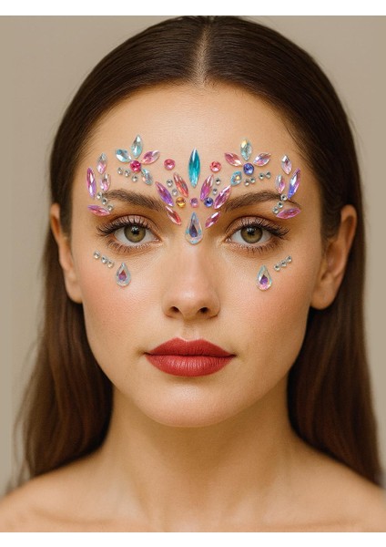 Kristal Göz Taşı Vücut Süsleme Taşı Yüz Süsleme Makyaj Taşı Karışık