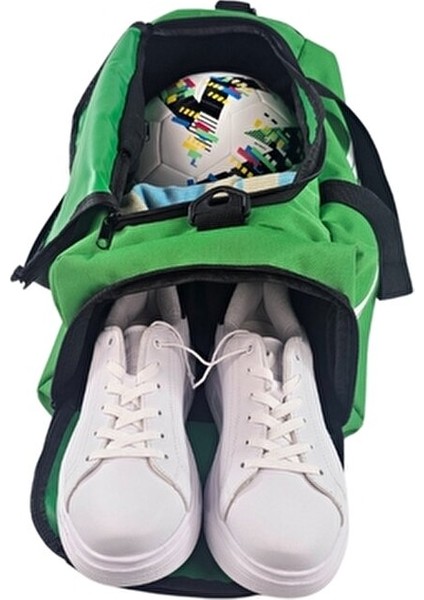 Unisex Benotton Yeşili Bölmeli Sporcu Çantası -Gym Fitness Çantası modelleri