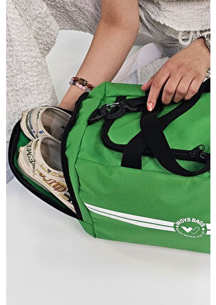 Unisex Benotton Yeşili Bölmeli Sporcu Çantası -Gym Fitness Çantası fırsatları