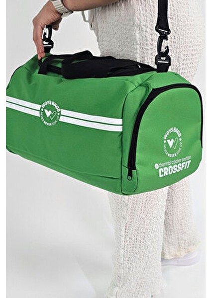 Unisex Benotton Yeşili Bölmeli Sporcu Çantası -Gym Fitness Çantası