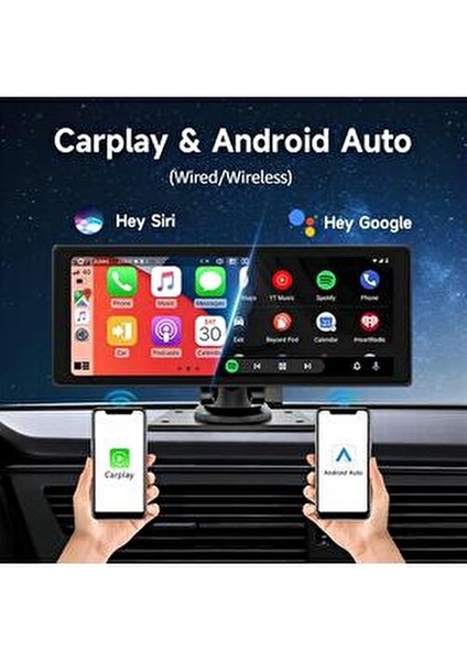 Auto Ekranı 10.26 Inç 4K Carplay & Android Oto Navigasyon Bt 5g Wifi Aux Bağlantı Kamera Video indirimleri