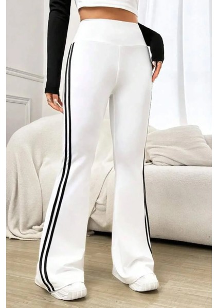 Yüksek Bel Yan Şeritli Ispanyol Paça Kadın Tayt fiyatları