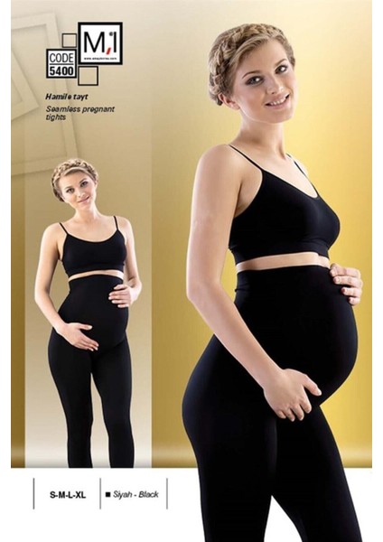 Siyah Dikişsiz Toparlayıcı Soft Hamile Tayt Yeni Sezon (1 Adet Ekonomik)