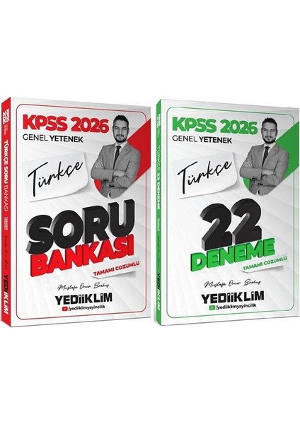 Yediiklim 2026 Kpss Türkçe Soru Bankası + 22 Deneme 2 Li Set