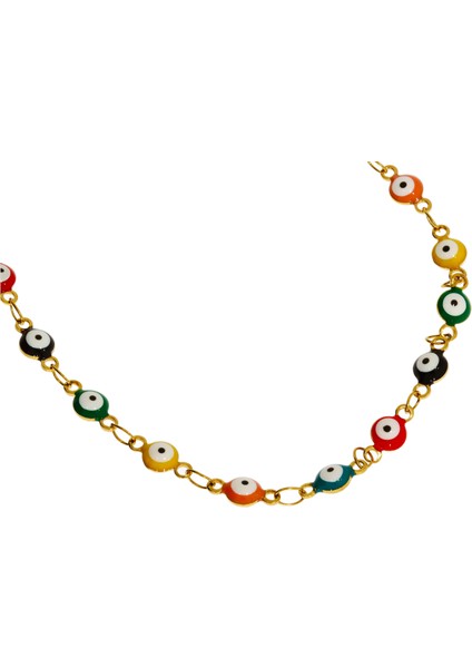 Kadın Rengarenk Göz Model Çelik Halhal