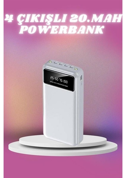 4 Çıkışlı 20.000 Mah Powerbank Taşınabilir Çoklu Giriş fiyatları
