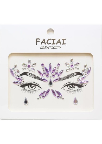 Kristal Göz Taşı Vücut Süsleme Taşı Yüz Süsleme Makyaj Taşı Mor fiyatları