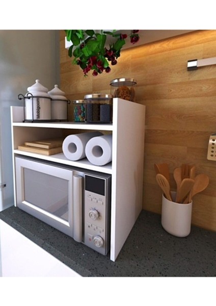 Beyaz Tezgah Üstü Raf – Fırın ve Mikrodalga Uyumlu, Çok Amaçlı Mutfak Düzenleyici ve Depolama Ünitesi fırsatları
