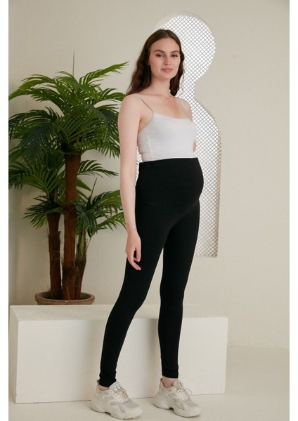 Beli Ayarlanabilir Hamile Tayt Siyah