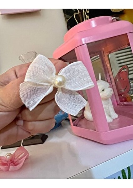 Inci Detaylı Krem Keten Kurdele Hazır Fiyonk - 20 Adet modelleri