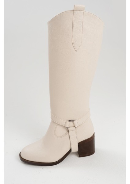 Bej Renk Ikisi Bir Arada Tak Çıkar Özellikli Kalın Topuklu Çizme/bot fiyatları