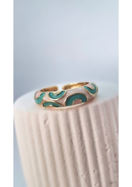 Saten Mineli Renkli Pirinç Kaplama Zamak Yüzük fırsatları