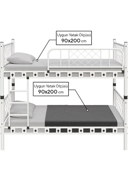 Argimo Metis Genç Çocuk Yatak Odası Metal Ranza ve Karyola 90 x 200 Siyah indirimleri