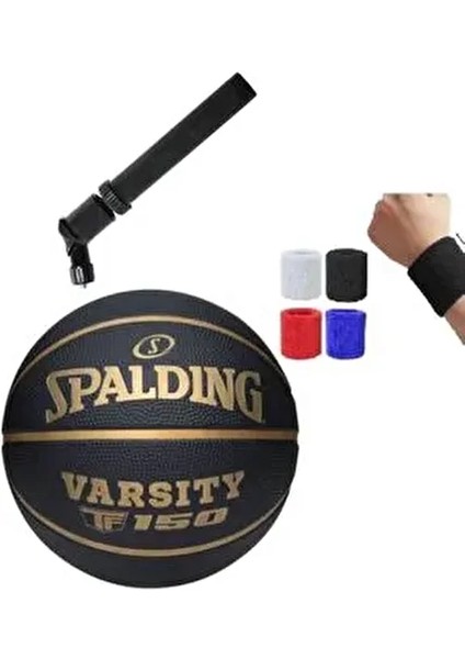 Basketbol Topu 2021 Highlight Black Gold Size:7 + Pompa + Havlu Bileklik