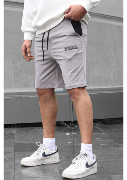 Boyalı Gri Baskılı Erkek Kapri Şort 5487 fiyatları