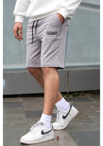 Boyalı Gri Baskılı Erkek Kapri Şort 5487 modelleri