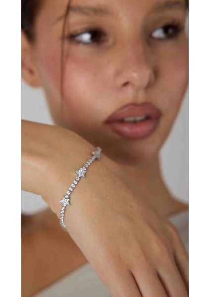 Crystal&zirkonia Star Model Su Yolu Bileklik
